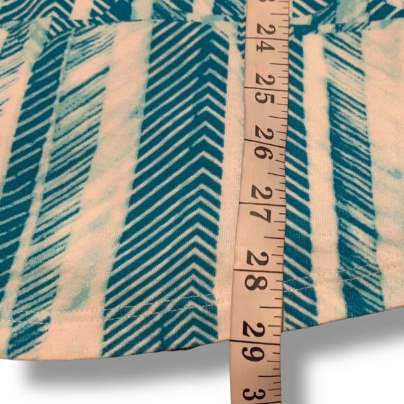 Chicos Top NWT Women's 4 (2X) Colorful Blocked Herringbone Tidal Teal Notch Neck - Picture 7 of 7